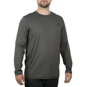 Mossy Oak Men's Charcoal Long Sleeve Performance Hunting Tee Shirt, Up to 3XL